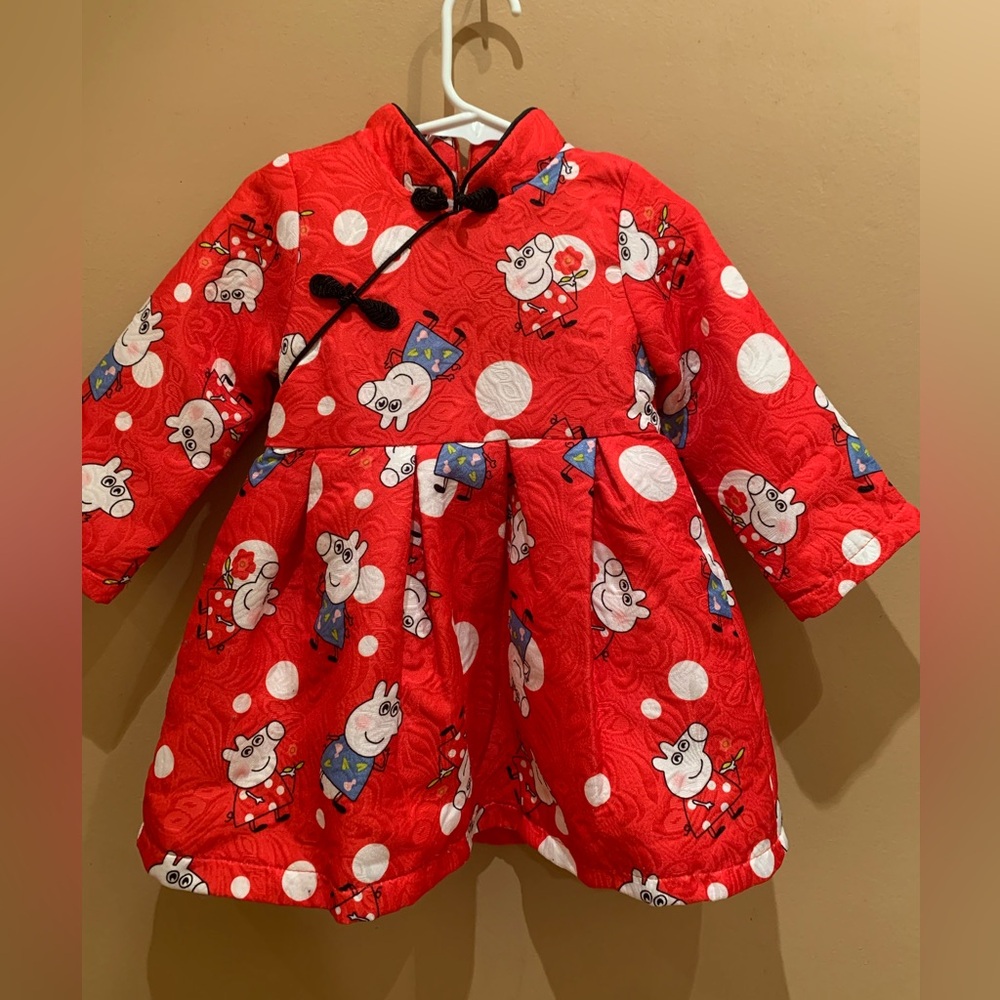 Peppa Pig traditional Chinese-style closures Winter Dress Size 5